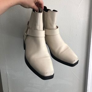 Vagabond White Moto Boots